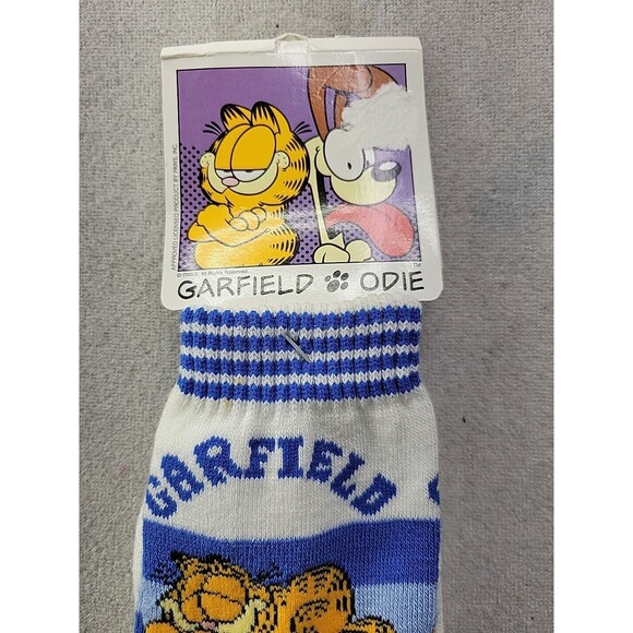 NEW - Vintage 90's Garfield and Odie Fun Print Novelty Crew Socks for Women 9-11 - Picture 2 of 5